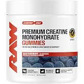 RAW Nutrition Creatine Gummies, Blue Raspberry, 5g Creatine Monohydrate | Pure creatine monohydrate in gummy form&mdash;boost strength, power &amp; recovery without powder or mixing hassle