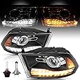TUSDAR Headlight Assembly [LED Switchback Style] Compatible with 2009-2018 Dodge Ram 1500/2010-2018 Ram 2500 3500 w/DRL and Bar LED Turn Signal (Not for Factory Projector Headlights)