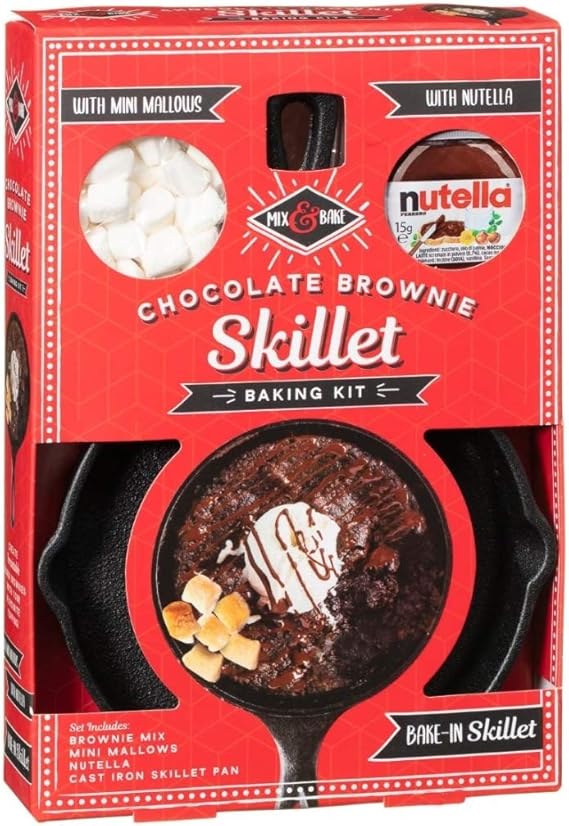 Nutella Chocolate Brownie Cast Iron Skillet Brownies Mix & Mallows