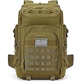 Maelstrom Tactical Backpack for Men, Water Resistant 40L Military Backpack, for Hiking, Camping, Gym with Molle System (Khaki)