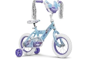 Huffy Disney Girls' Bikes, 12/16 Inch Sizes, Ages 3+ Years Old, Disney Princess, Minnie Mouse, Frozen Bicycles, Characters, Removable Training Wheels, Streamers, Easy Assembly, Durable, Safe