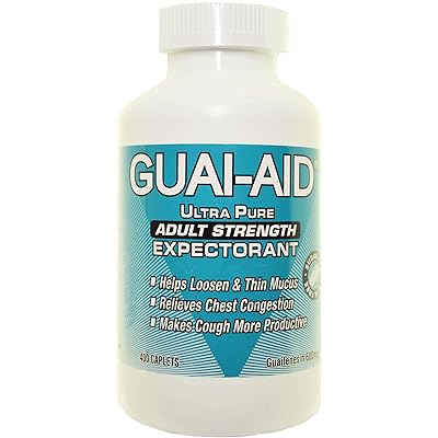 400 Guai-Aid&reg; 600mg"Ultra-Pure" Expectorant Caplets- 1 bottle of 400 Scored Caplets