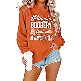 Maternity Nursing Sweatshirts for Women Friendly Zip Breastfeeding Pullover Top Mama's Boobery Print Clothes