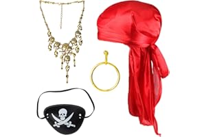 Beelittle Halloween Pirate Costume Accessories Silky Pirate Cap Role Play Set