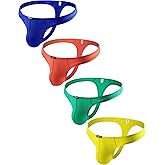 iKingsky Men's Silky Bulge Thong Underwear Stretch Swimming T-back Under Panties for Men