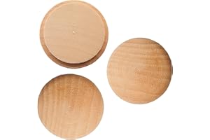 DGZ STORE Wood Button Top Plugs 25mm/1inch Wood Plugs Hardwood, Screw Plug Wooden Hole Plugs Wood Caps Wood Screwfor Screw Holes Craft Furniture Woodworking (30x25mm Pack of 50)