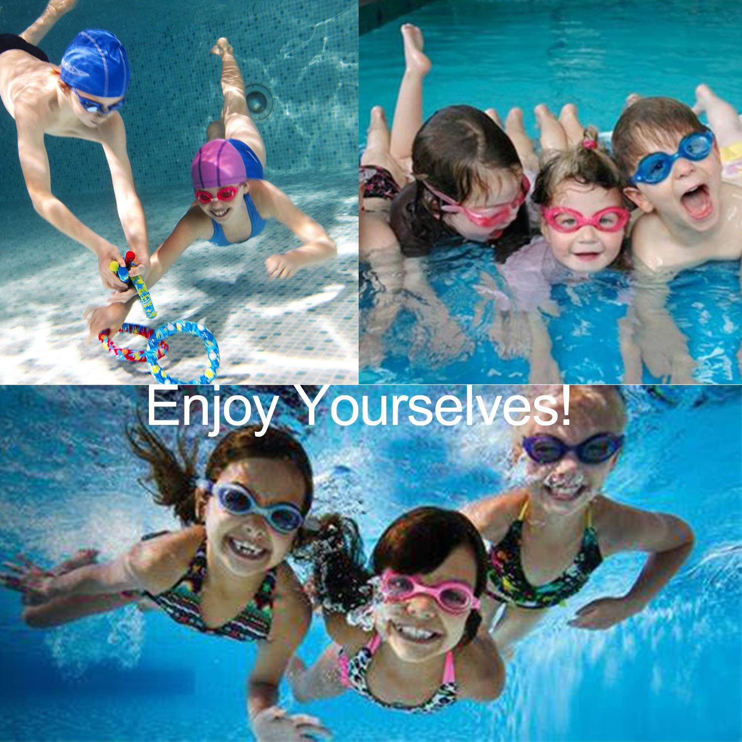 Traling Kids Swimming Goggles, Swim Goggles for Children Boys Girls Anti Fog UV Protection No Leak (Blue)