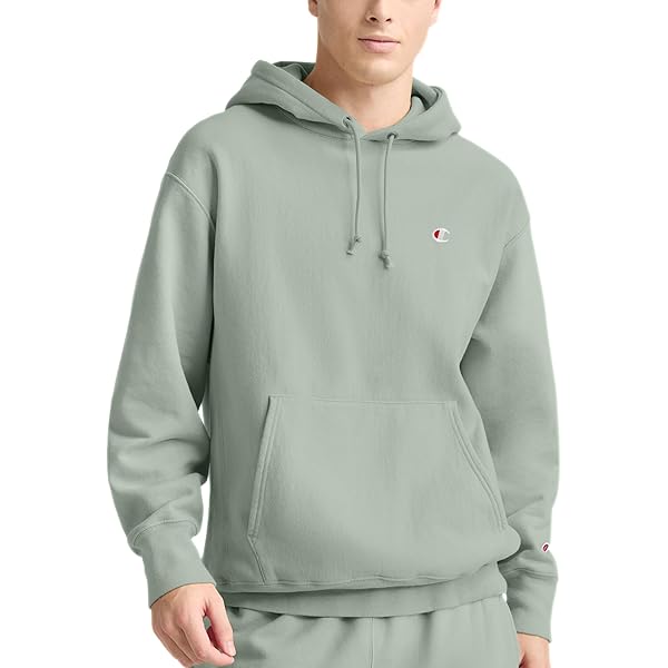 Champion Mens Powerblend Hooded Sweatshirt, M, Sand at Amazon