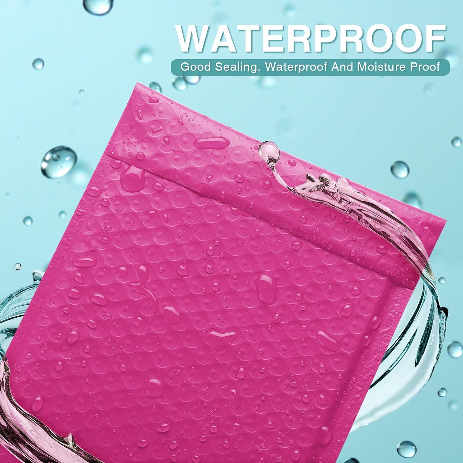 Fuxury Fu Global 4x8" 50Pcs Poly Mailers Bubble Padded Set #000 for Lip Glosses, Colored Shipping Bubble Cushion Wrap Mailers Envelopes Bulk, Poly mailer Bags for Shipping/ Packaging- Pink : Office Products