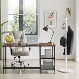 IBUYKE Coat Rack Free Standing 8 Hooks Wood Hall Tree White WD-114 view 9
