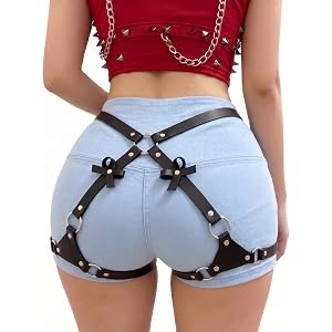 Punk Leather Thigh Harness & Straps, Women Body Harness Belt for Party | Edgy Punk Style | Premium Soft Leather | Fashion Bod