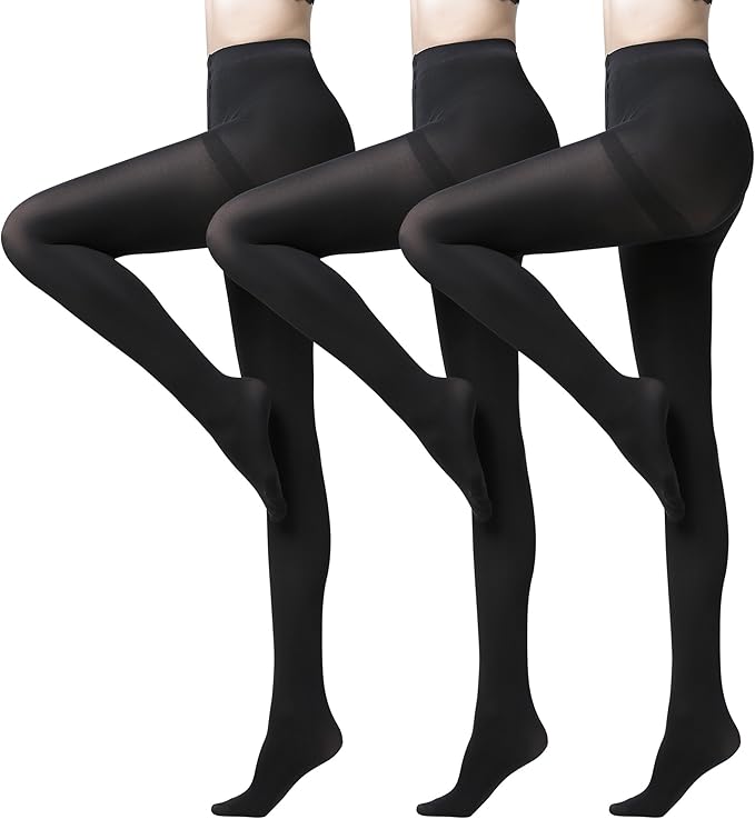 Women's 120D Sheer Tights 3 pack Stockings Opaque Control Top Pantyhose
