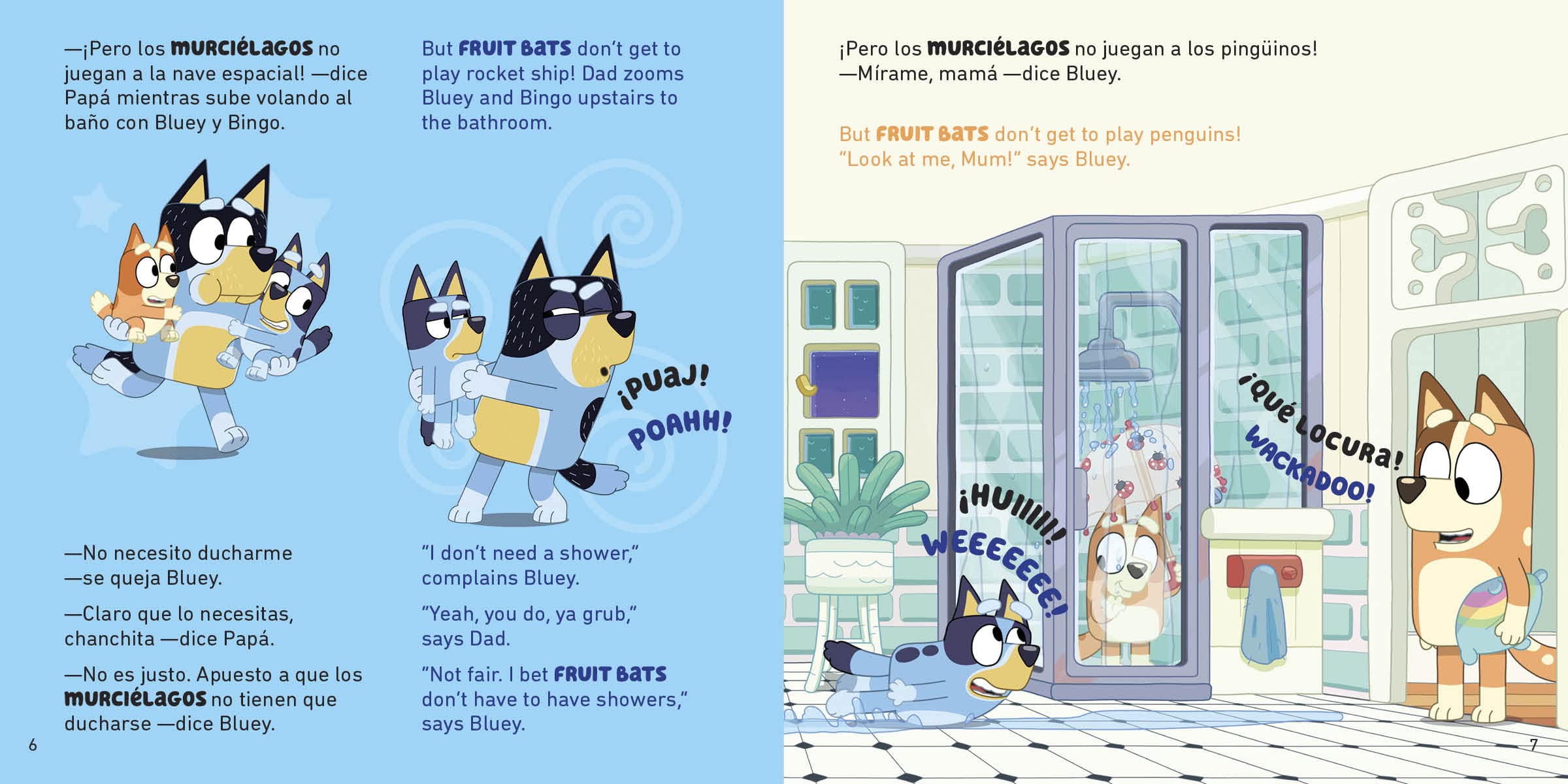 Bluey: Good Night, Fruit Bat/Buenas noches, murciélago: Un libro bilingüe