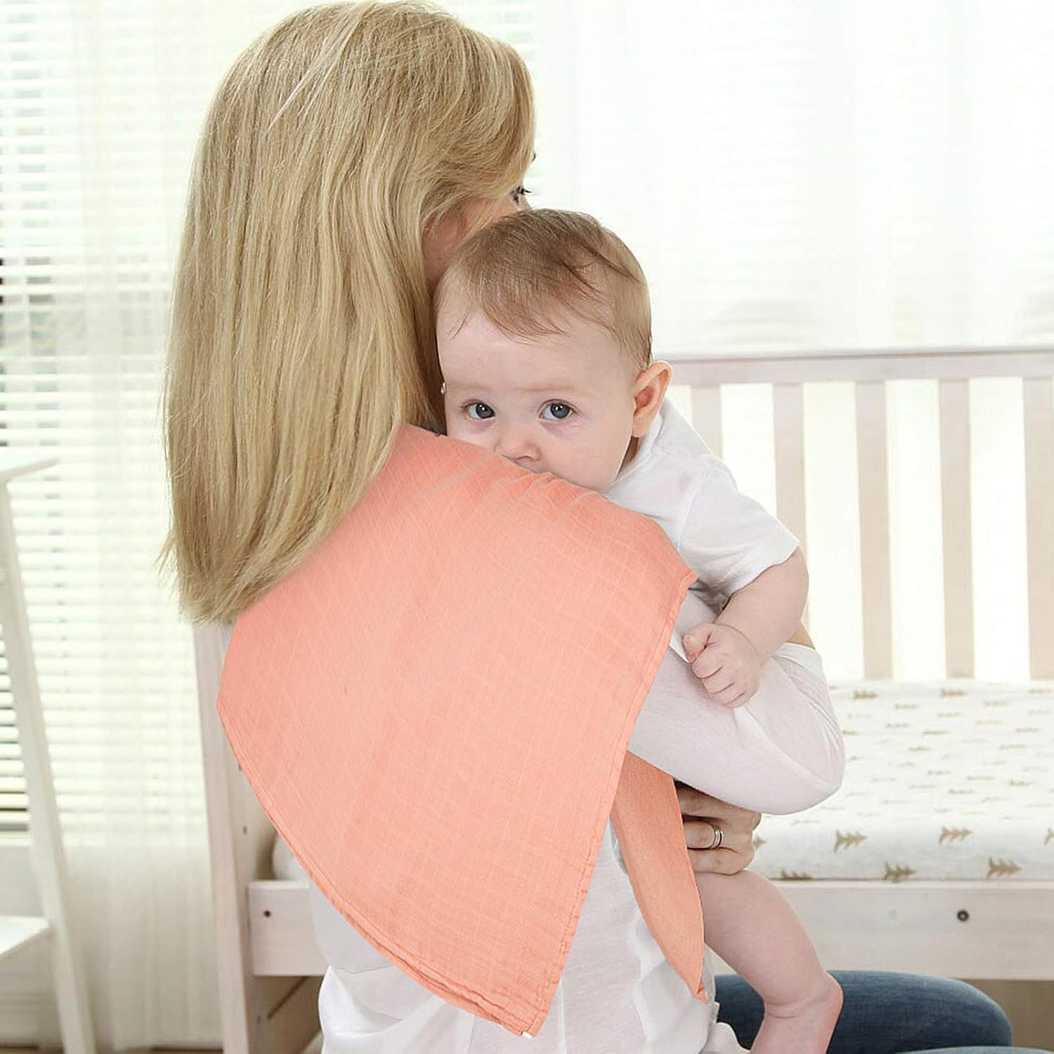 Muslin Swaddle Blankets, Unisex Baby Swaddle Blanket for Newborn Boy Girl, Nursery Swaddling Blankets, 3 Pack Neutral Bamboo Organic Cotton Receiving Swaddle, 47 x 47 Inches: Kitchen & Dining