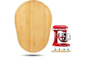JAYOBGO Bamboo Slide Mat for KitchenAid 5-8 Qt Bowl Lift Mixer, Attachments, Sliding Tray