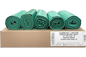 Ultrasac Heavy Duty 55 Gallon Green Trash Bags - (Value 50 Pack) - 1.5 MIL equivalent Industrial Strength Plastic 37" x 54" for 50-55 Gal Cans -Fits Toter, Rubbermaid Brute, Carlislie Bronco etc.