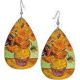Faux Leather Lightweight Teardrop Dangle Earrings For Women