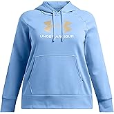 Under Armour Women's Rival Fleece Glitter Logo Hoodie Plus Size (US, Alpha, 1X, Plus, Regular, Horizon Blue 465)