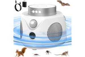 AEEMRN Mice Repellent Indoor, Upgraded Mouse Repellent Ultrasonic Plug in, 360° Ultrasonic Mouse Repellent with 3 Sided Sensor, 3-Modes Rodent Repeller for Attic House Office Garage Warehouse RVs (White)