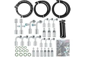 Lilvduybz 26PCS Air Conditioning Hose and Fitting Kit, Universal Air Conditioning Extended Length Hoses, Includes #6#8#10 A/C