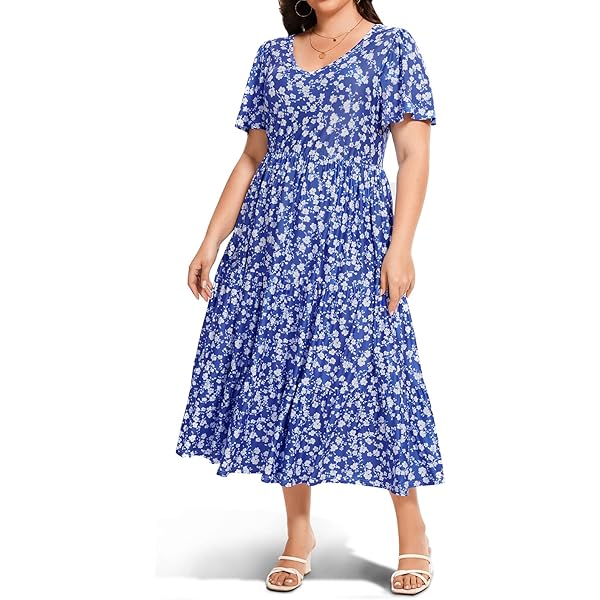 knee length dresses for ladies Angie Women's Lace Trim Twist Bust Maxi Dress main image 0