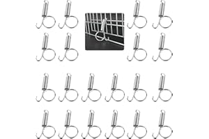 CATOSUM Spring Cage Latch Door Spring Hook Metal Finger for Fixing Rabbit, Dog, Cat, Parrot, Guinea Pig, Bunny, JSM Pet Cage Door(20Packs)