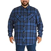 HOdo Big and Tall Mens Thin Flannel Shirt Lightweight Button Down Shirt 2XL to 6XL