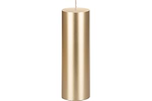 Mega Candles 1 pc Unscented Solid Gold Pillar Candles, Hand Poured Premium Wax Candle 2 Inch x 6 Inch, Home Décor, Spas, Weddings, Occasions, Party, Centerpieces, Holidays, Vigils, Prayers