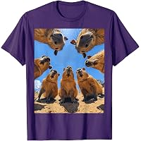 T-shirt Capybara Con Luna E Tre Animaletti – Maglietta Uomo Donna Bambino Divertente Originale