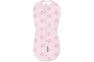 SwaddleMe by Ingenuity Compression Baby Swaddle Pod, Two-Way Zipper for Easy Diaper Changes, Improves Sleep & Calms Startle Reflex, 0-2 Months, 1.0 TOG, 1-Pack - Flower Confetti