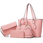 4PCS Women Fashion Handbags Purses Wallet Shoulder Bags Casual Tote Bag Crossbody Bags, Handbag Set Gift for Ladies Girls
