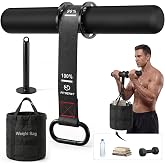 FitBeast Wrist Roller Forearm Strengthener with Weight Bag and Loading Pin | Forearm Exerciser with Thicker Handles, 14.7L Weight Bag, Loading Pin Fits 1" and 2" Plates for Grip and Wrist Training