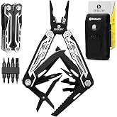 BIBURY Multitool, 21-in-1 Stainless Steel Pocket Knife with Scissors,Sheath | EDC Self-locking Multi Tool Pliers for Outdoor, Survival, Camping, Hiking, Home Repair, Gadgets Gift for Men | BI2029AB