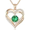 CDE Forever Love Heart Necklaces for Women, Wedding Anniversary, Birthday Mothers Day Gifts for Mom, Mother, Wife, Girlfriend, S925 Silver Jewelry with Birthstone Pendant
