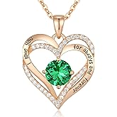 CDE Valentine's Day Gift Forever Love Heart Necklaces for Women, Wedding Anniversary, Birthday Mothers Christmas Day Gifts for Mom, Mother, Wife, S925 Silver Jewelry with Birthstone Pendant