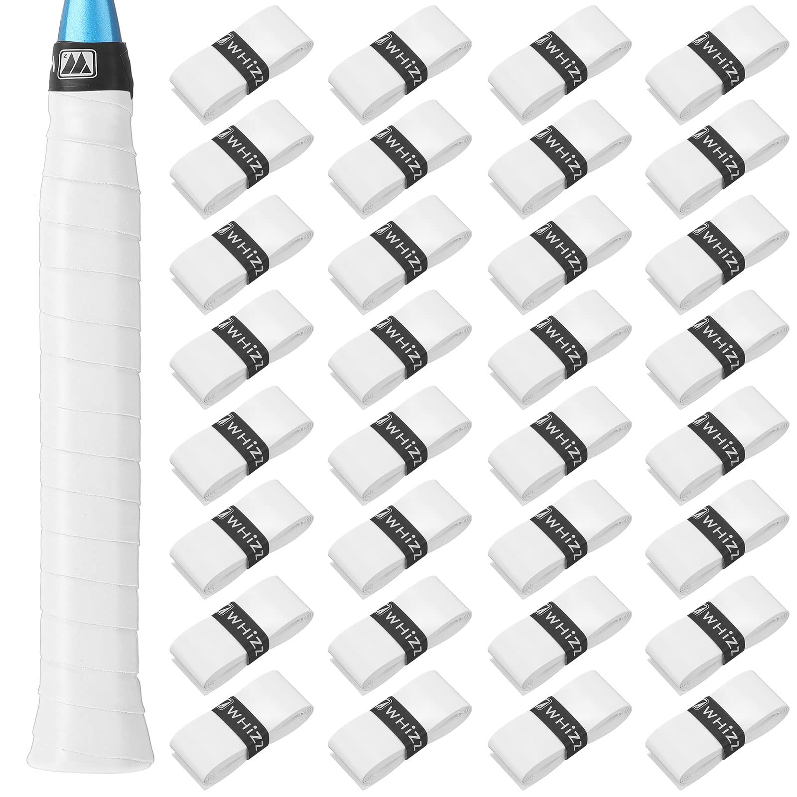 Photo 1 of Jerify 24 Pieces Tennis Racket Grip Tape, Precut Badminton Racket Overgrips Tape with Velvety Comfort for Anti Slip and Absorbent Grip(White,Classic Style)