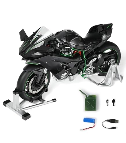 Modelo Miniatura Moto Kawasaki Ninja ZX-6R 1:12 - Metal Y ABS, Detalles Realistas, Decoración Coleccionismo, Regalo Moteros