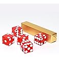 GSE Games & Sports Expert AAA Grade 19mm Pro Vegas Casino Style Craps Dice Set of 5 with Razor Sharp Edges & Matching Serialized Numbers for RPG, Dice Stacking, Yahtzee Dice Games