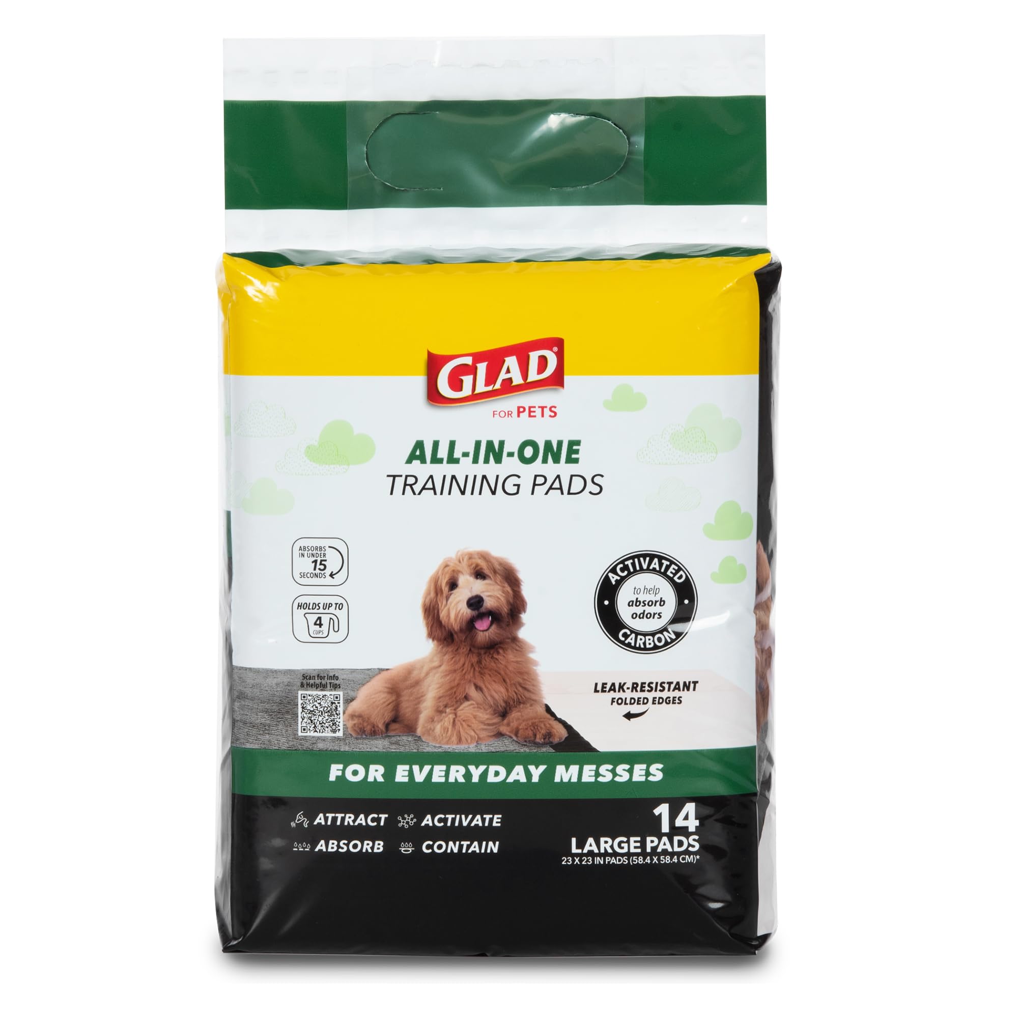 Photo 1 of Glad for Pets Black Charcoal Puppy Pads, All-in-One | Puppy Potty Training Pads That ABSORB & NEUTRALIZE Urine Instantly | New & Improved Quality Puppy Pee Pads, 14 count