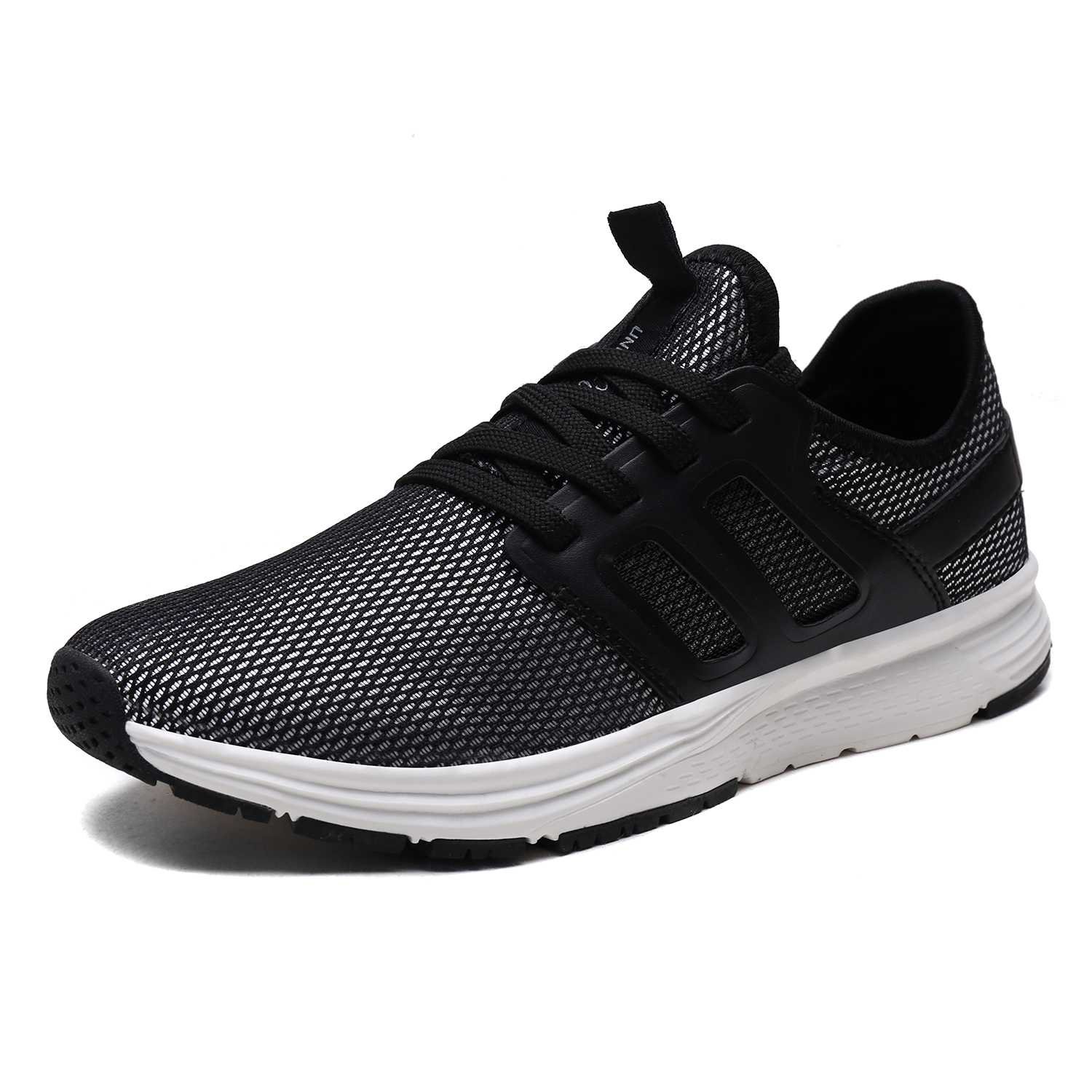 UNMK FUN Women\'s Fashion Lightweight Sneakers Breathable Mesh Soft Sole Casual Athletic Running Walking Shoes (8, Black)