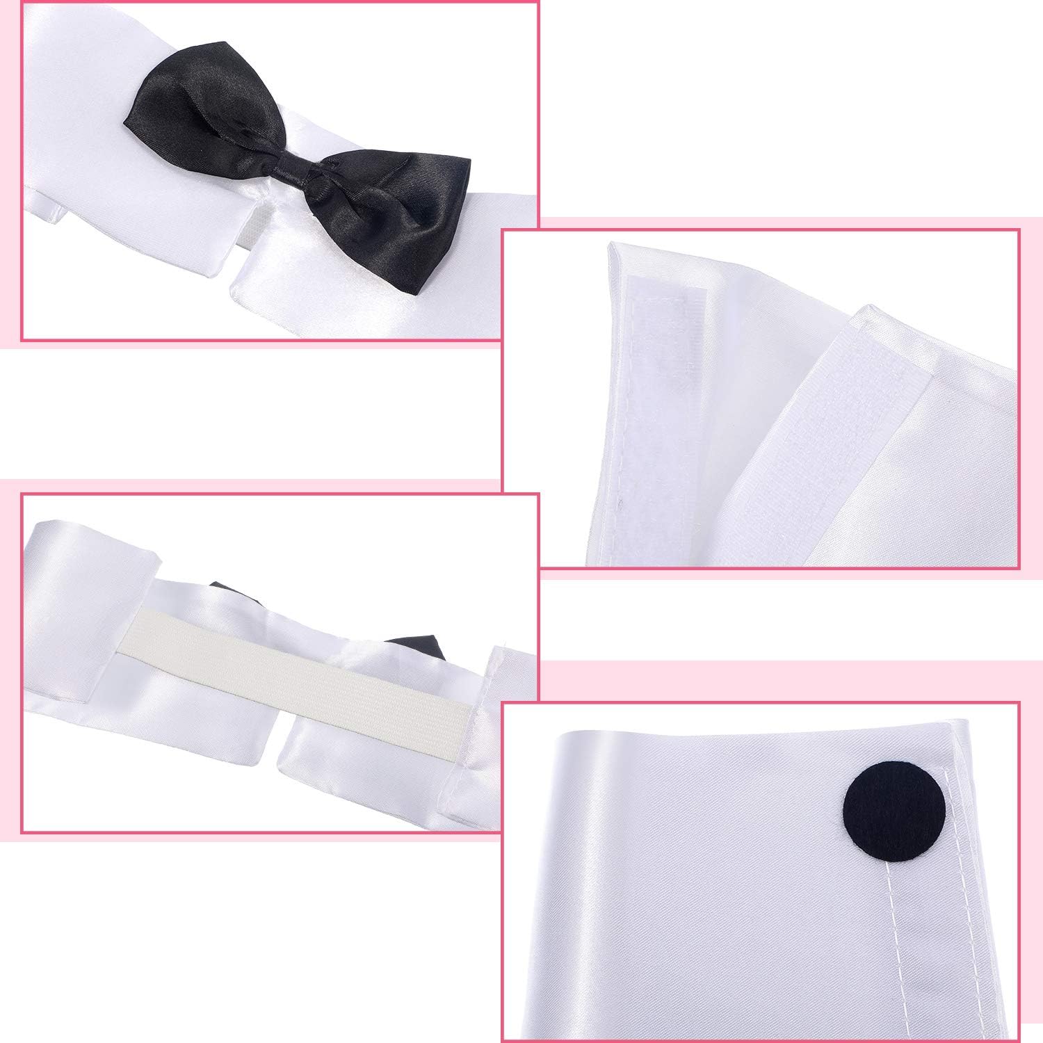 SATINIOR Women's Bunny Accessory Set Rabbit Ear Headband Collar Bow Tie Costume Cuffs Rabbit Tail for Halloween Costume - Image 4