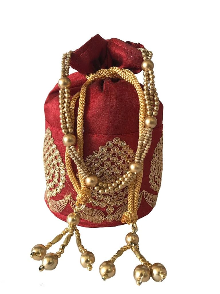 generic women's fancy designer potli maroon wi-60-po-mar