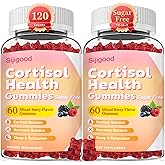 Sijigood 2 Packs Cortisol Gummies - Cortisol Supplements for Women & Men with Ashwagandha, Magnesium, L-theanine for Cortisol Balance, Support Relaxation, Energy, Zzz, Mixed Berry Flavor, 120Ct