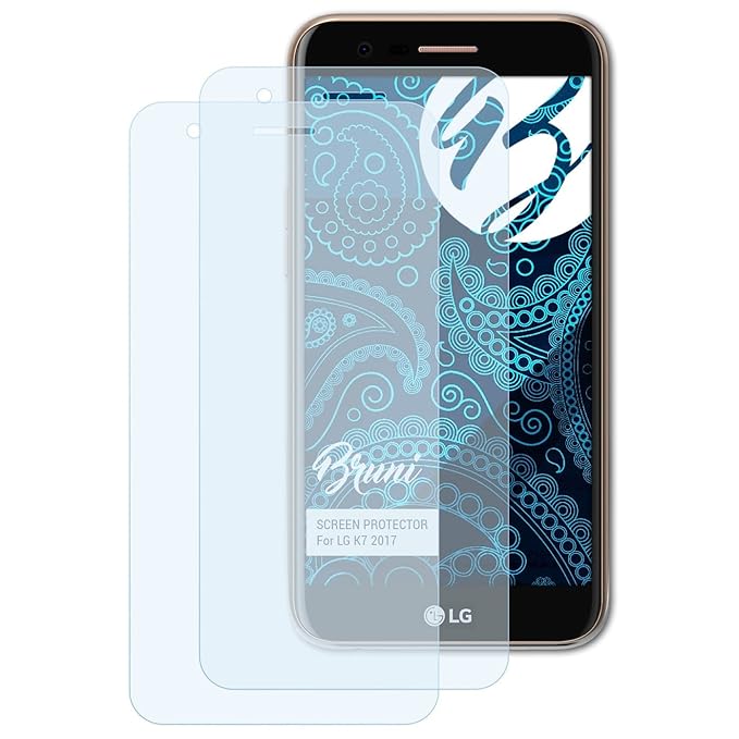 Bruni Schutzfolie für LG K7 2017 Folie, glasklare Displayschutzfolie (2X)