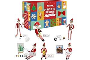 NOVATRIXIA Elf Kit 24 Days of Christmas 2025 Countdown to Christmas Gifts with Elf Decorations Accessories & Elf Adventures Starter Kit Boy & Girl (Elf Doll NOT Included)
