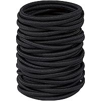 Ithyes 32Pcs Hair Bands for Women Thick Hair,4mm Elastic Hair Ties for Girl,Black Hair Band Ponytail Holders,Hair Bobbles for
