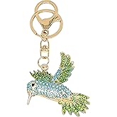 Moydolo Crystal Rhinestone Hummingbird Keychain Bag Charms Sparkling Bird Key Chain Ring for Women Girls Handbag Purse