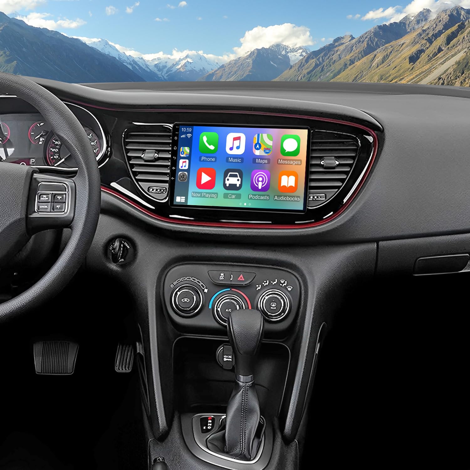 Photo 1 of Car Stereo Radio GPS Navigation 4+64G for Dodge Dart 2012-2016 Built-in Wireless Carplay Android Auto Car Radio with Bluetooth WiFi FM/RDS SWC Split Screen AHD Backup Camera 9in Android 13