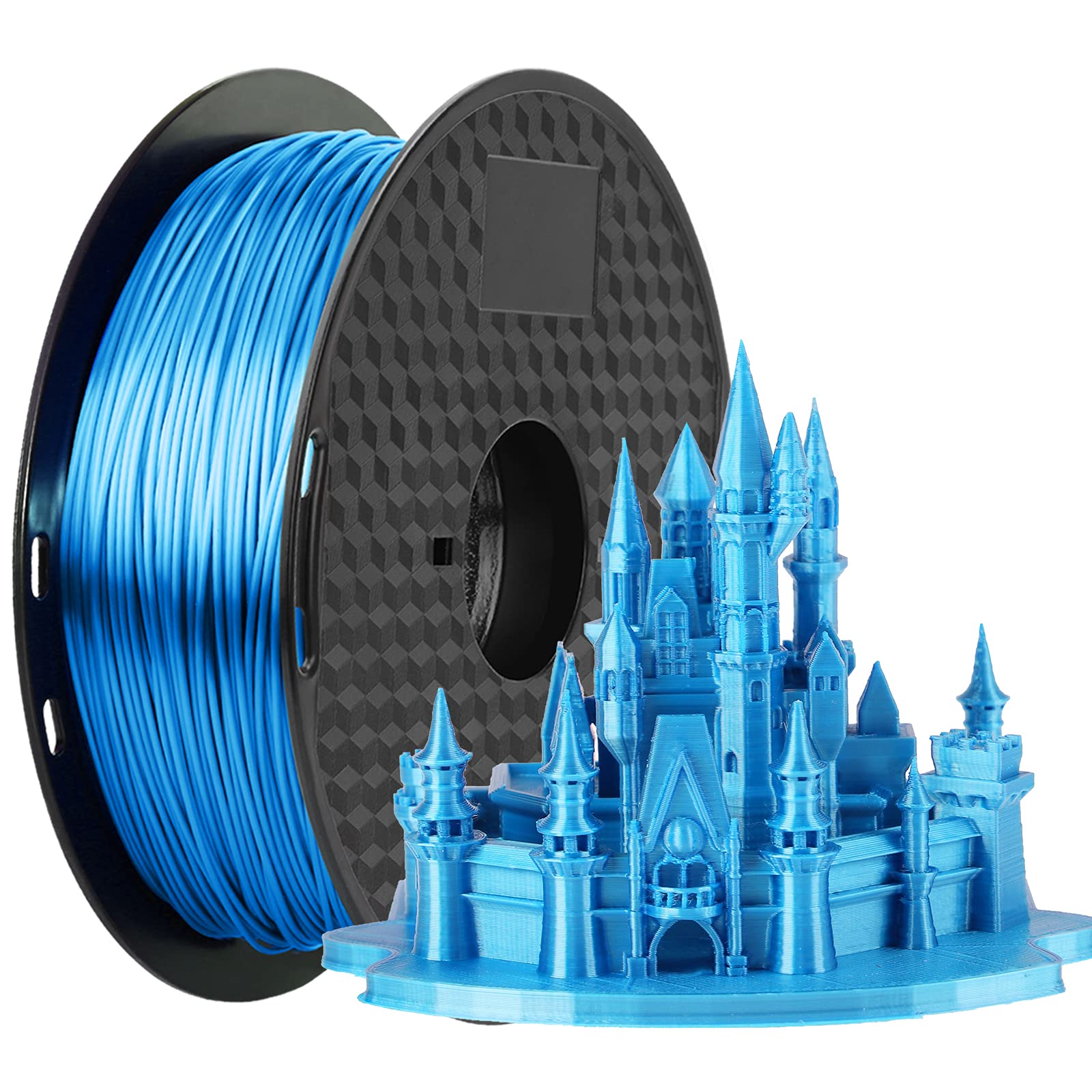 3D Printer Filament 1.75mm, Silk Blue PLA Filament 1.75mm 1kg 2.2lbs 1 Spool MCHYI