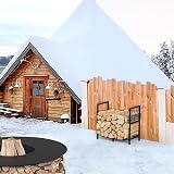 Mutool Metal Firewood Rack 65x33x60cm Log Holder for Indoor Outdoor Use view 2